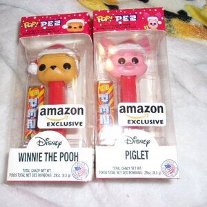 Bundle of 2 Disney Funk Pop Pooh and Piglet PEZ dispenser Amazon Exclusive